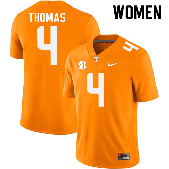 Women #4 Jourdan Thomas Tennessee Volunteers College Football Jerseys Stitched-Orange